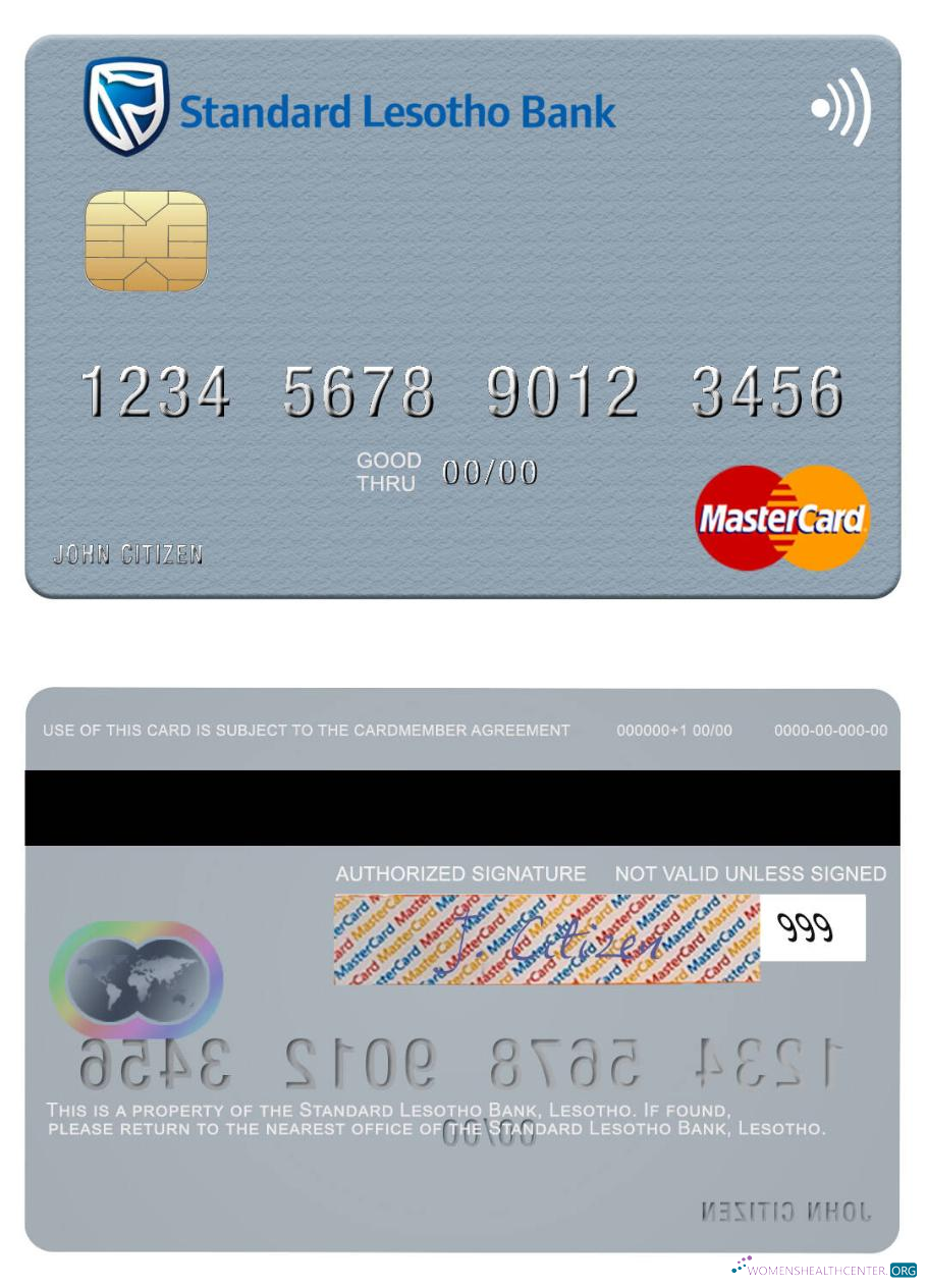 Download Lesotho Standard Lesotho Bank mastercard Photoshop template